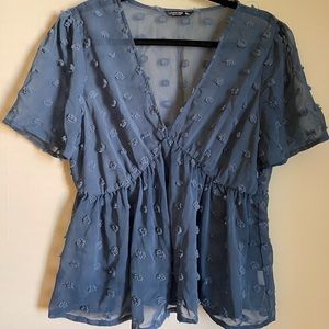 SHEIN Curve Women’s Top In Blue, Size 0XL